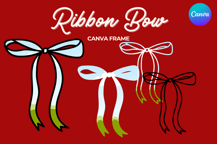 Coquette Bow Canva Frame Hand-Drawn Ribbon Mom life Design