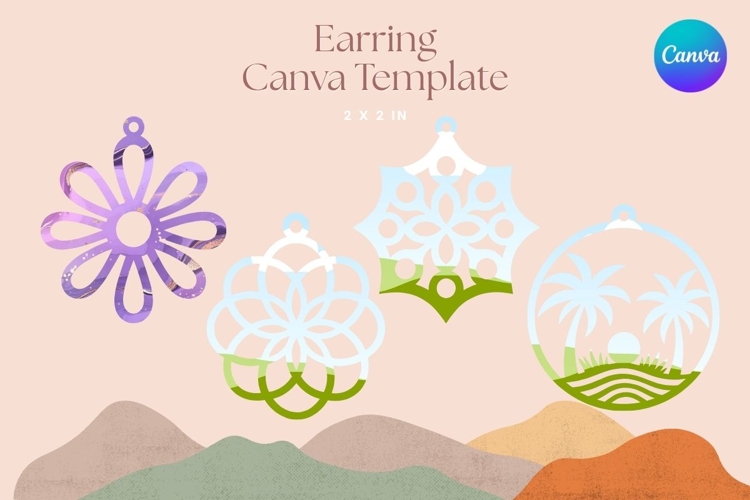 Elegant Earring CANVA FRAME Jewelry Designs Add Photo_26 example image 1