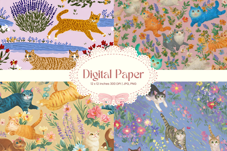 Flower Pattern Background Wallpaper Digital Paper Wrap_26