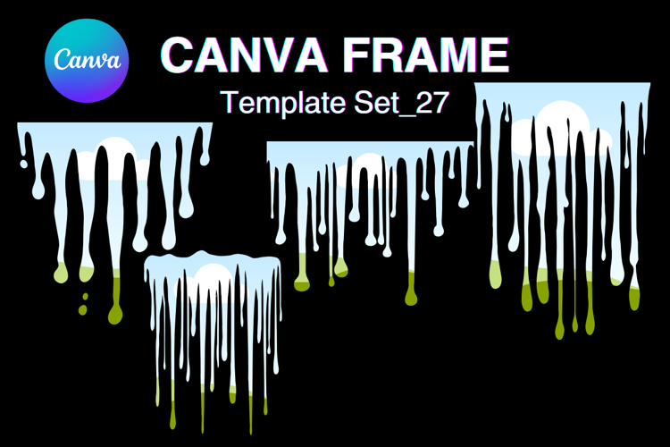Drip Canva Frame Water Drop Dripping Borders add Photo 27