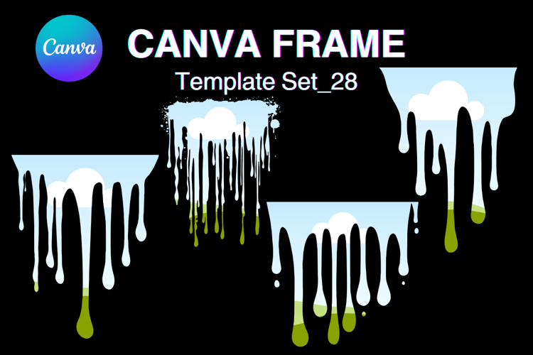 Drip Canva Frame Water Drop Dripping Borders add Photo 28