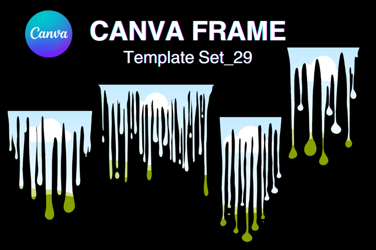 Drip Canva Frame Water Drop Dripping Borders add Photo 29