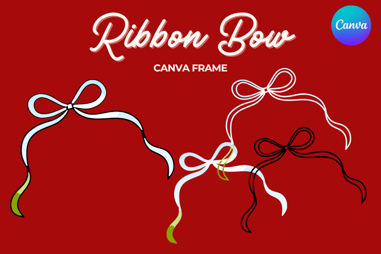 Coquette Bow Canva Frame Hand-Drawn Ribbon Mom life Design