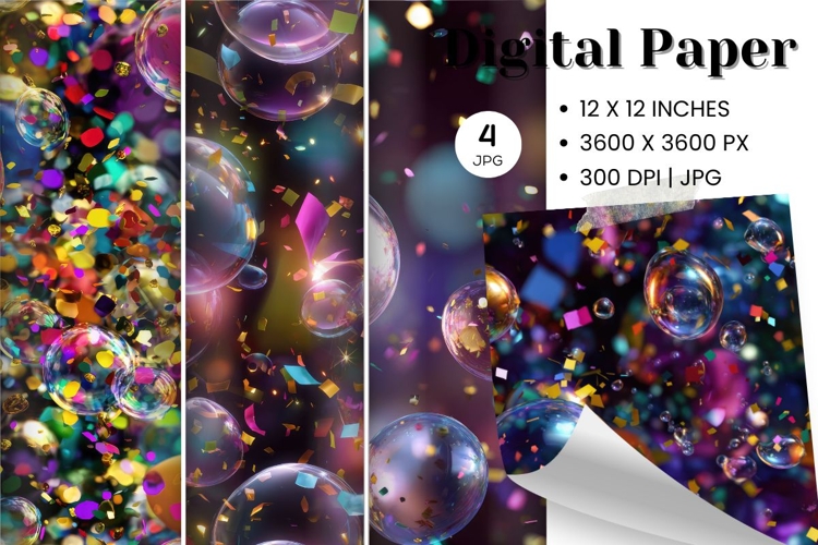 Rainbow Bubble Background Wallpaper Digital Paper_3