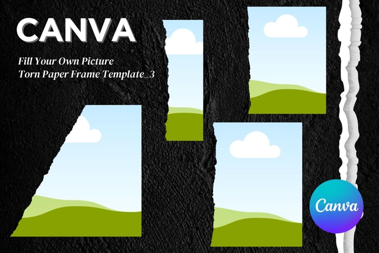 Torn Paper Ripped Text Box Canva Frame Photo Template_3
