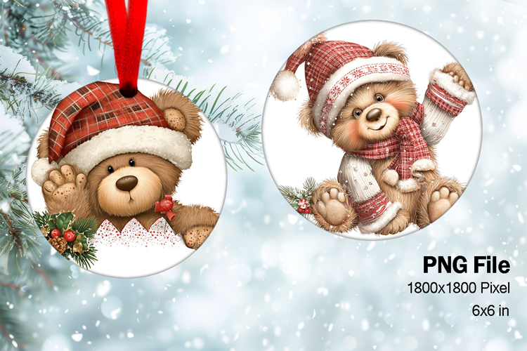 Santa Claus Christmas Ornament Snow Decorate Sublimation_3