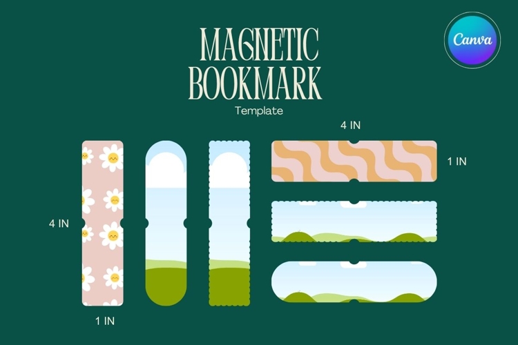 Magnetic Bookmark Canva Frame Template Editable Photo_3 example image 1