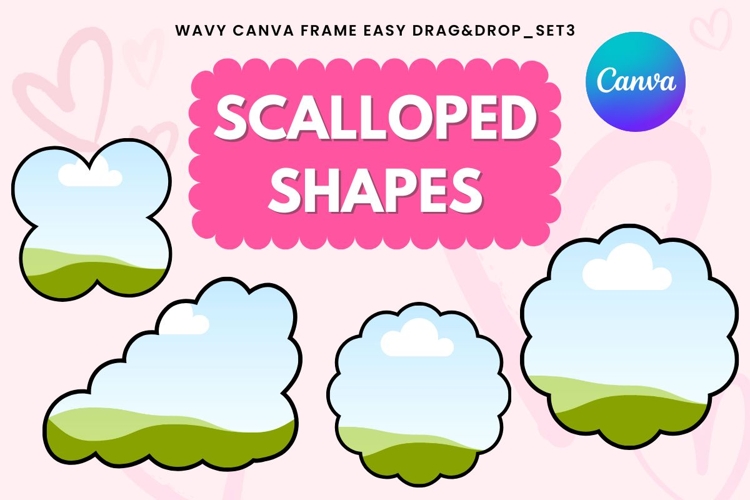 Scalloped Shapes Canva Frame, Poster Photo Frame Template_3