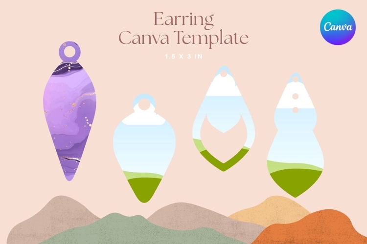 Elegant Earring CANVA FRAME Jewelry Designs Add Photo_30 example image 1