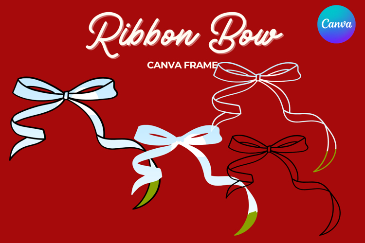 Coquette Bow Canva Frame Hand-Drawn Ribbon Mom life Design