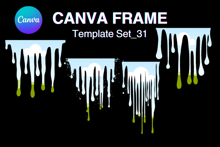 Drip Canva Frame Water Drop Dripping Borders add Photo 31