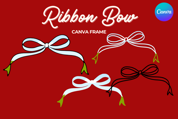 Coquette Bow Canva Frame Hand-Drawn Ribbon Mom life Design