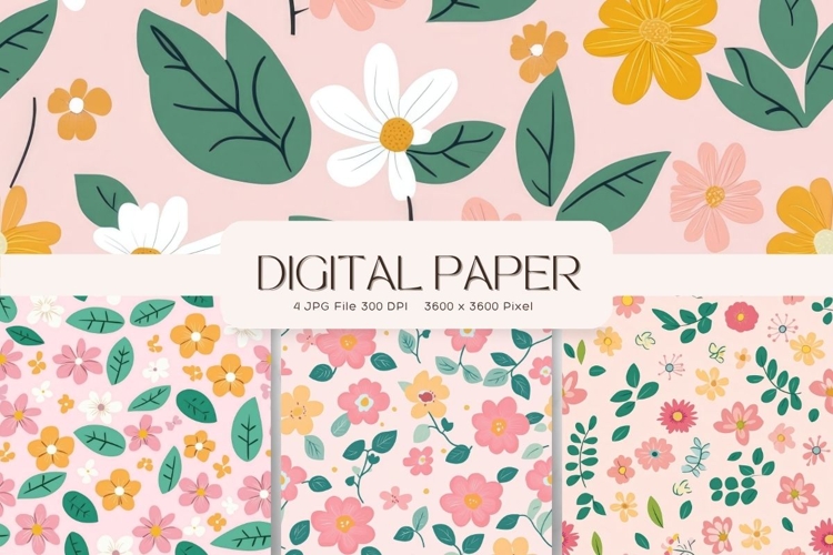 Flower Pattern Background Wallpaper Digital Paper_33