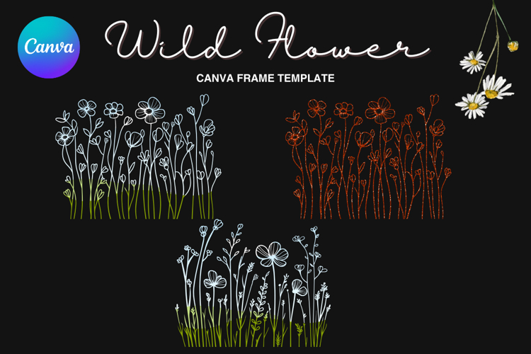 Wild Flower Canva Frame Bouquet Flower Add Photo_34