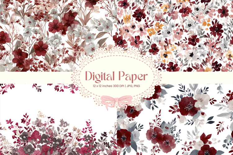 Flower Pattern Background Wallpaper Digital Paper_34