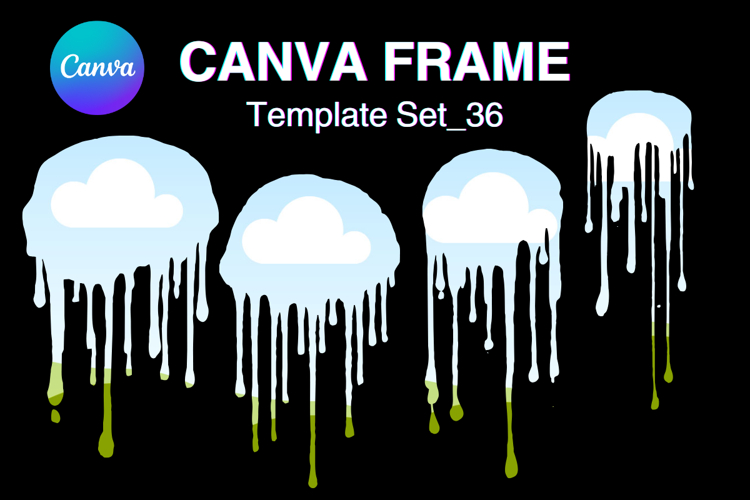 Drip Canva Frame Water Drop Dripping Borders add Photo 36