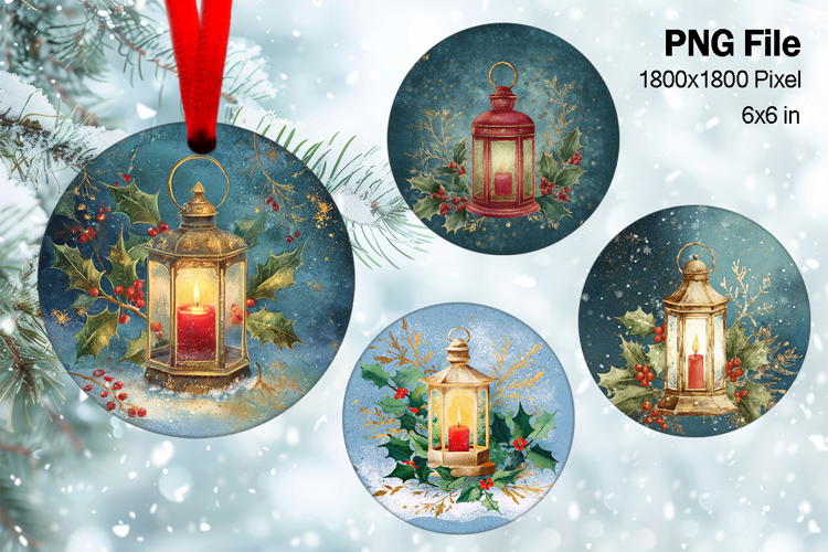 Christmas Lantern Ornament Circle Winter House Decorate_38