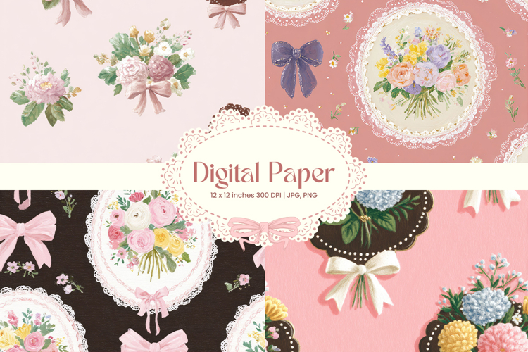 Flower Pattern Background Wallpaper Digital Paper Wrap_38