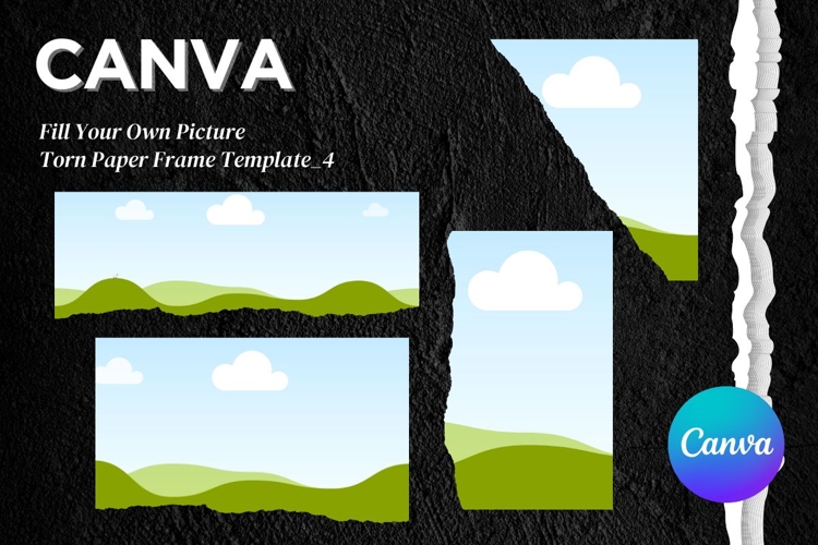 Torn Paper Ripped Text Box Canva Frame Photo Template_4