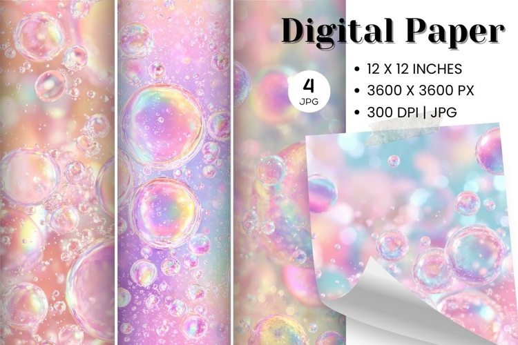 Rainbow Bubble Background Wallpaper Digital Paper_4