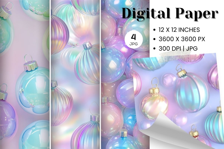 Christmas Ball Ornament Digital Paper Background Wallpaper