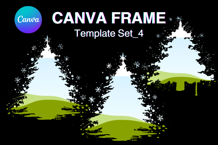 Christmas Tree Canva Frame, Pine Tree Photo Frame Template4