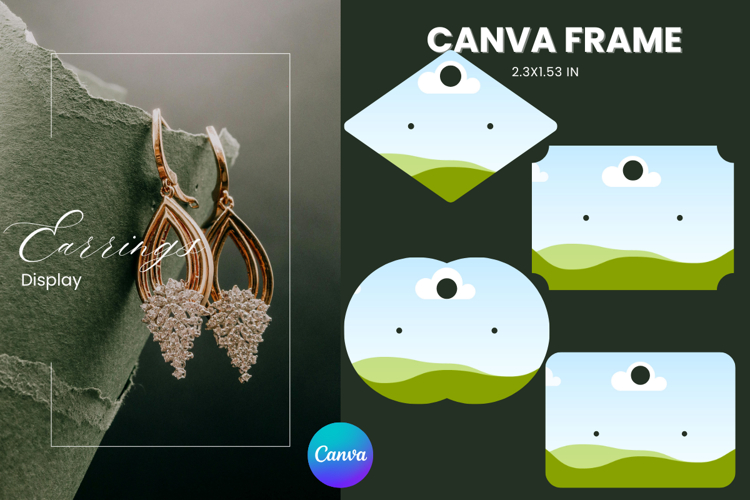 Earrings Display CANVA FRAME Card Template Jewelry Holder_4
