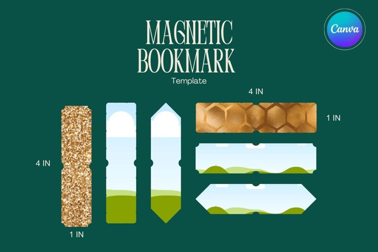 Magnetic Bookmark Canva Frame Template Editable Photo_4 example image 1