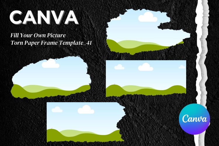 Torn Paper Ripped Text Box Canva Frame Photo Template_41