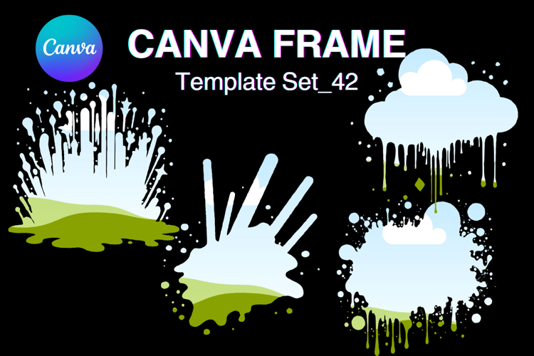 Drip Canva Frame Water Drop Dripping Borders add Photo 42