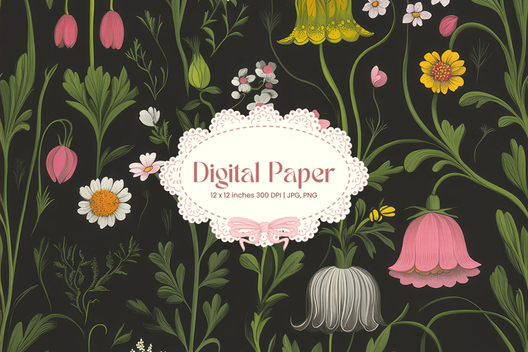 Flower Pattern Background Wallpaper Digital Paper Wrap_42