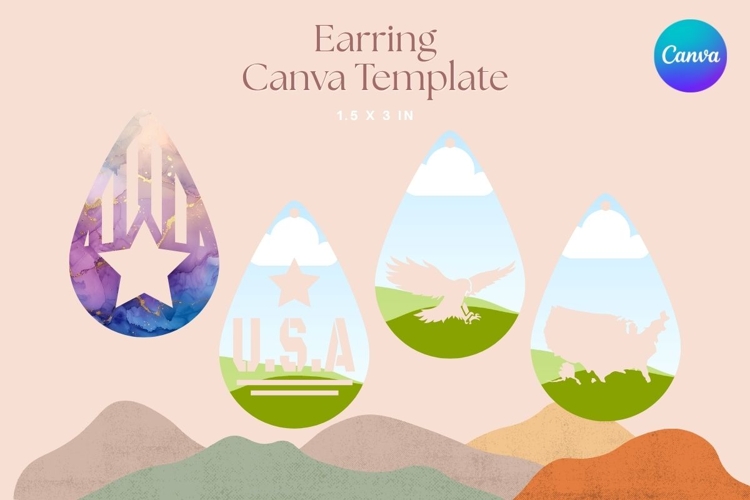 Elegant Earring CANVA FRAME Jewelry Designs Add Photo_43