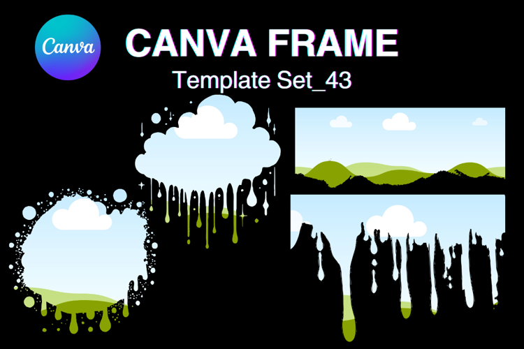 Drip Canva Frame Water Drop Dripping Borders add Photo 43