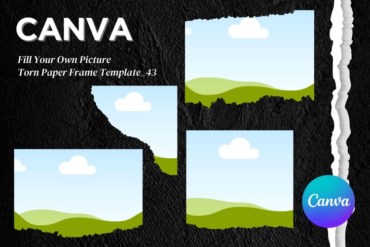 Torn Paper Ripped Text Box Canva Frame Photo Template_43