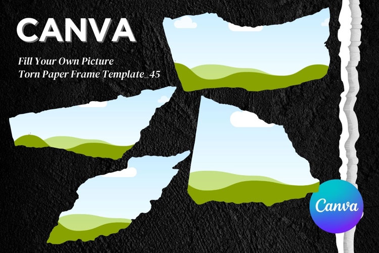 Torn Paper Ripped Text Box Canva Frame Photo Template_45