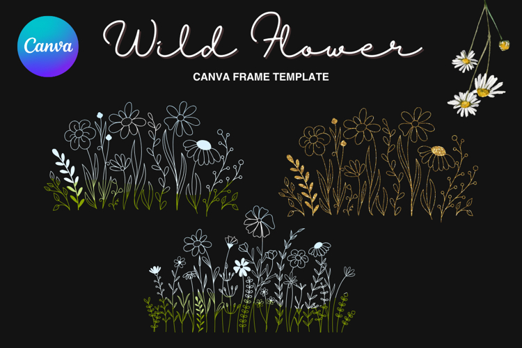 Wild Flower Canva Frame Bouquet Flower Add Photo_45