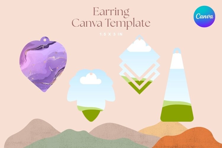 Elegant Earring CANVA FRAME Jewelry Designs Add Photo_45 example image 1
