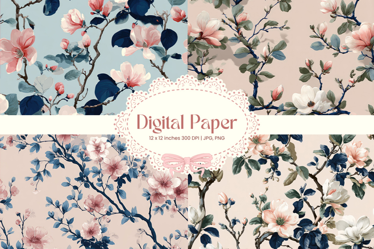 Flower Pattern Background Wallpaper Digital Paper Wrap_46
