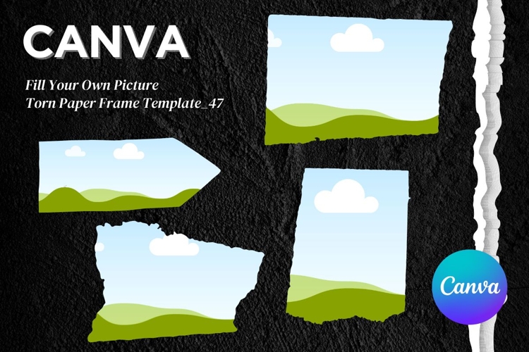 Torn Paper Ripped Text Box Canva Frame Photo Template_47