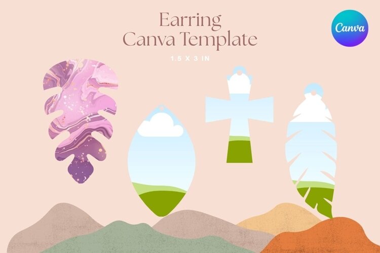 Elegant Earring CANVA FRAME Jewelry Designs Add Photo_48 example image 1