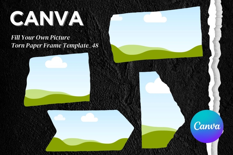 Torn Paper Ripped Text Box Canva Frame Photo Template_48
