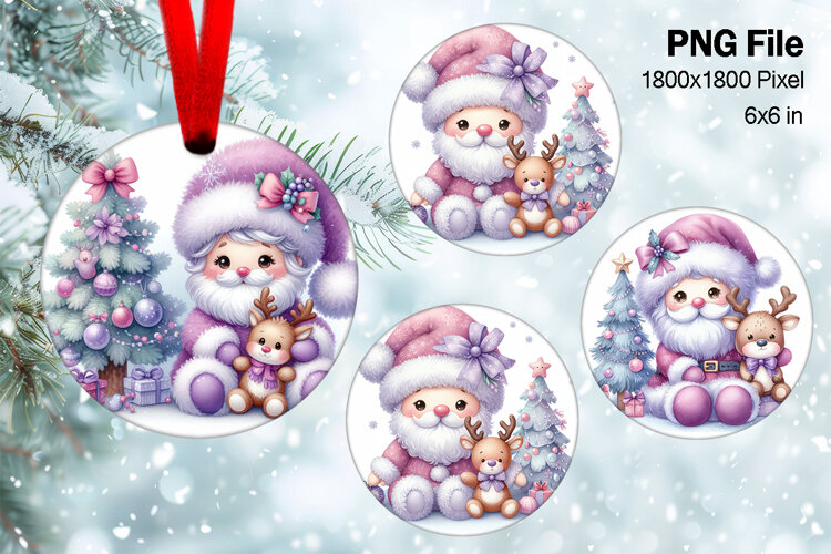 Santa Claus Christmas Ornament Snow Decorate Sublimation_48 example image 1