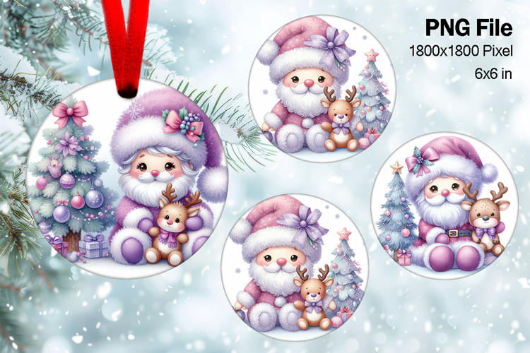 Santa Claus Christmas Ornament Snow Decorate Sublimation_48