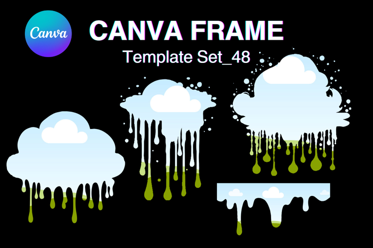 Drip Canva Frame Water Drop Dripping Borders add Photo 48