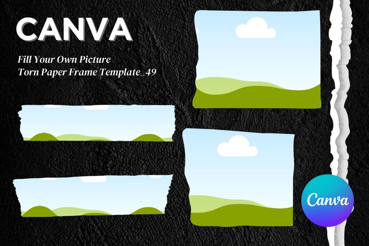Torn Paper Ripped Text Box Canva Frame Photo Template_49