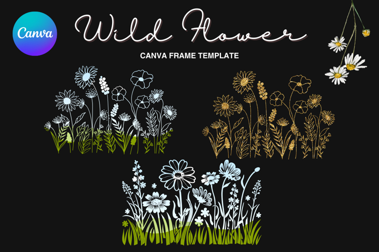 Wild Flower Canva Frame Bouquet Flower Add Photo_49