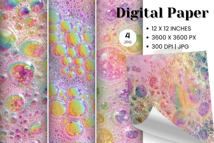 Rainbow Bubble Background Wallpaper Digital Paper_5