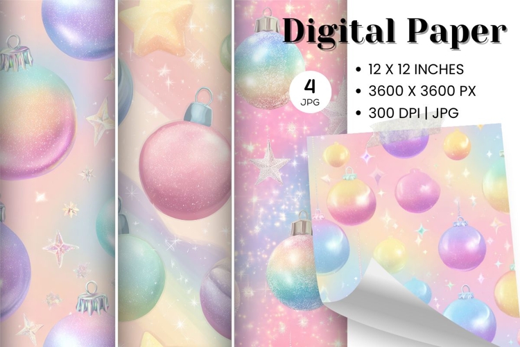 Christmas Ball Ornament Digital Paper Background Wallpaper