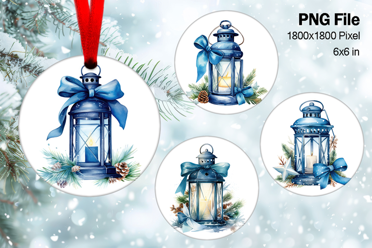 Christmas Lantern Ornament Circle Winter House Decorate_5