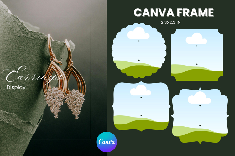 Earrings Display CANVA FRAME Card Template Jewelry Holder_5